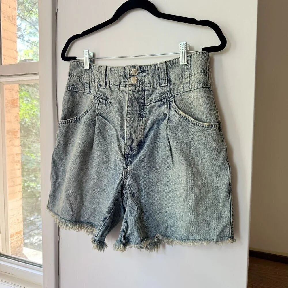 New Free People Nelson Long Jean Shorts Blue Size XS